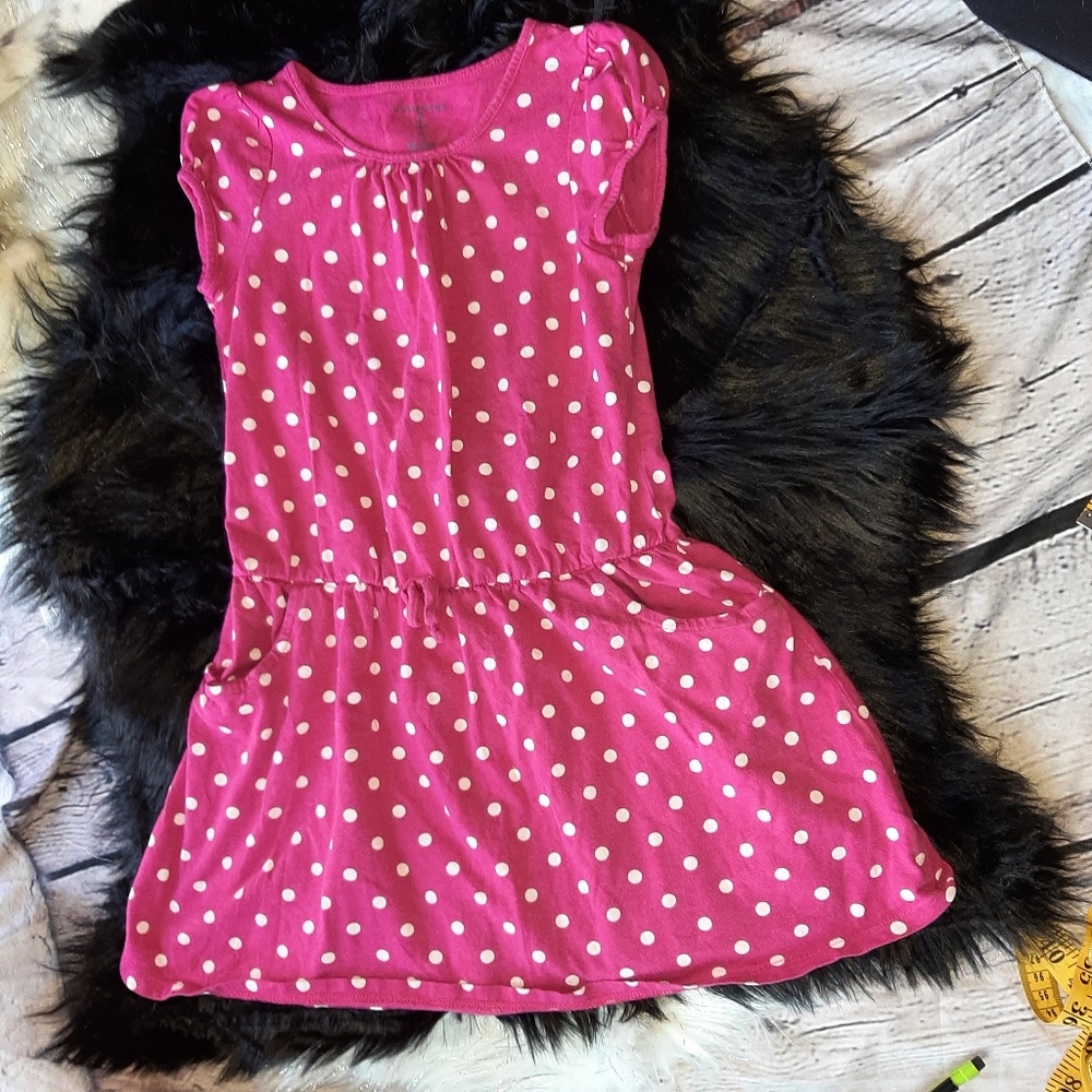 Girls Lands End Pink Polka-dot Dress